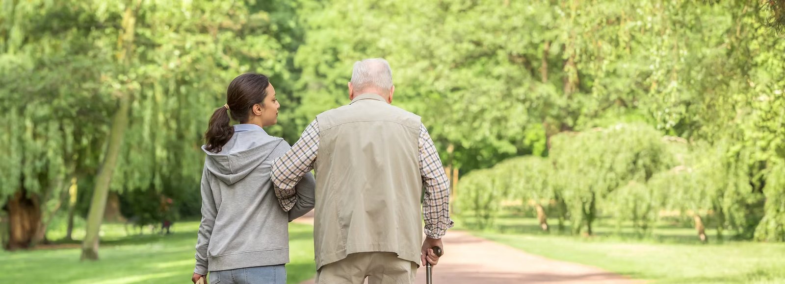 Homecare in Dublin - elderly man walking with carer
